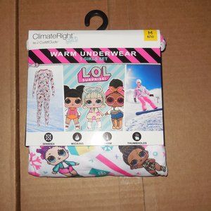 Climate Right Cuddl Duds LOL Surprise Warm Underwear Longjohns Pajamas M 8 10